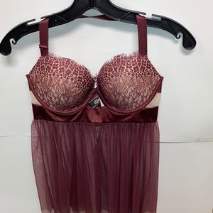 marked down VICTORIA SECRET lingerie! Burgundy/tan
